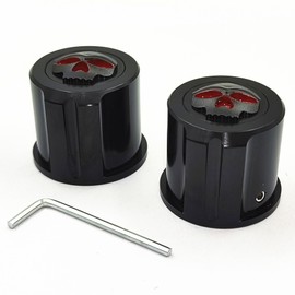 1 Pair Motorcycle Front Axle Nut Covers Caps for Harley Softail Sportster Dyna Touring Road King Electra Street Glide （Black）