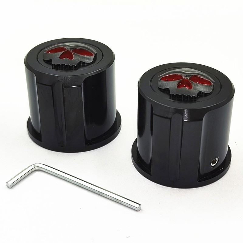1 Pair Motorcycle Front Axle Nut Covers Caps for Harley