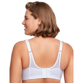 Glamorise Sujetador deportivo MagicLift para mujer, talla grande, sin costuras, sin alambre, cierre de espalda, #1006, Blanco, 36B
