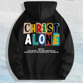 CHRIST ALONE Graphic Hoodie 100% Cotton US Warehouse 7 ColorsColor: Blue, Size: M