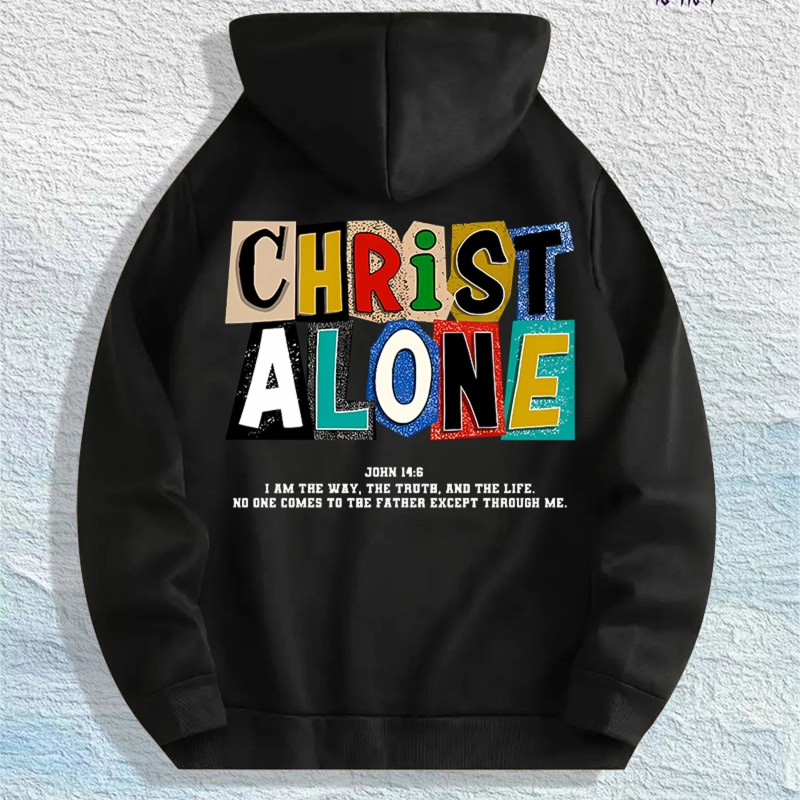 CHRIST ALONE Graphic Hoodie 100% Cotton US Warehouse 7 ColorsColor: