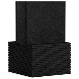 TroyStudio 20Pcs Acoustic Panels, 12 x 12 x 0.4 Inches Polyester Felt Wall Covering Tiles Sound Absorbing Panel, Decorative Padding Reverb Echo Dampening Boards for Door Music Recording Home Studio