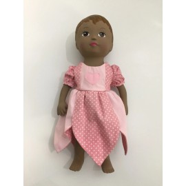 Treexies Mia or Ella Doll All natural rubber doll w/ Dress /Bottoms gift dolls - Brown
