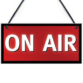 RED OCEAN On Air Television Radio Studio Gift Hanging Sign Man Cave Plaque Wall Decor