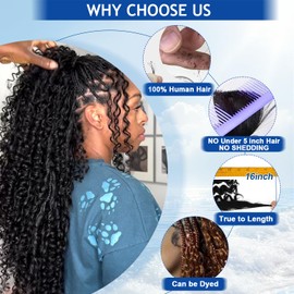 BIZVUS Bizvus Human Braiding Hair for Boho Braids 110g Deep Wave Boho Bulk Human Hair for Braiding Knotless 12A Wet and Wavy Bulk Bohemian Curly 3 Bundles/Pack #99j Burgundy Color 14inch