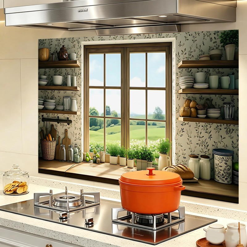 Oversized Kitchen Wall Sticker 35.4x23.6in, Peel & Stick Decor, Waterproof