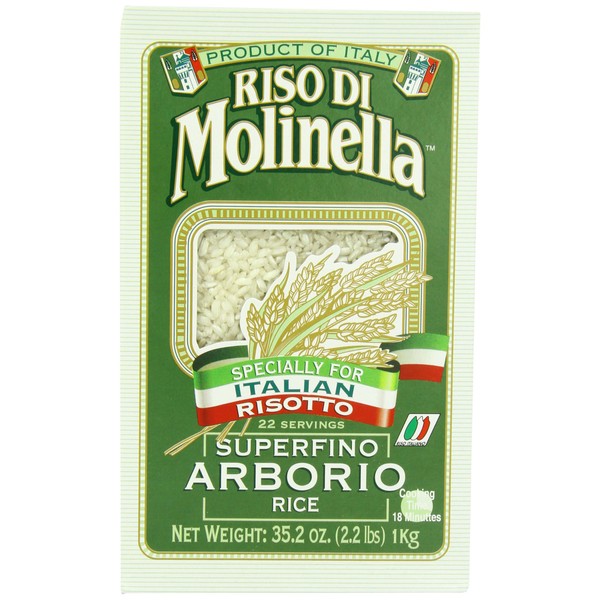 Molinella Italian Arborio Rice, 2.2-Pound Boxes, Pack of 4