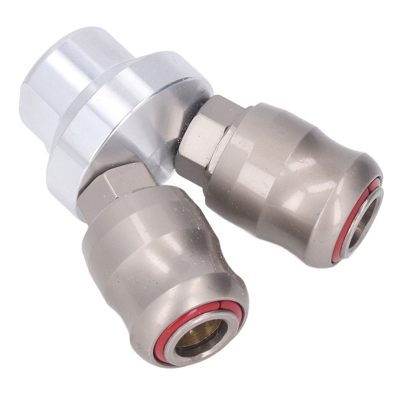 Air Hose Splitter 2 Way Carbon Steel Automatic Pneumatic Quick