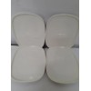 ALESSI white modern porcelain minimalistic Plates 6.5"x5.5” Delta 6 pc