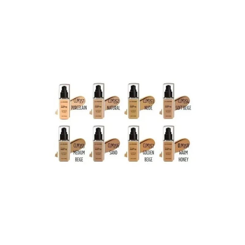 L.a. Colors Truly Matte Foundation Base De Maquillaje 7 Pz