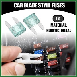 Motoforti 50 Pcs Mini 1AMP APM/ATM Universal Car Fuse Blade Style Fuses Short Circuit Protection - Automotive Car Boat Truck SUV RV - Plastic Metal Green Long-lasting