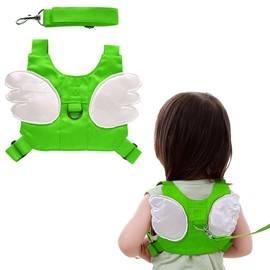 XFentech 1.5 m / 150 cm Children's Safety Lead Backpack, Baby Children Lead Wrist, Anti-Lost Belt Backpack Link, Children's Running Lead, Walking Strap for Children, Green