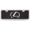 Lexus 3D Logo Black Acrylic Half-Size License Plate with Chrome