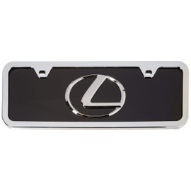 Lexus 3D Logo Black Acrylic Half-Size License Plate with Chrome Frame Kit
