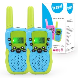 PELOSTA 2 Pack Kids Walkie Talkies, Electronic Toy with 22 Channels & Flashlights & 3 Miles Range,Toddler Toy for 3-12 Year Old Preschool Boys Girls,Kids Sports Outdoor Game Role Play (Blue)