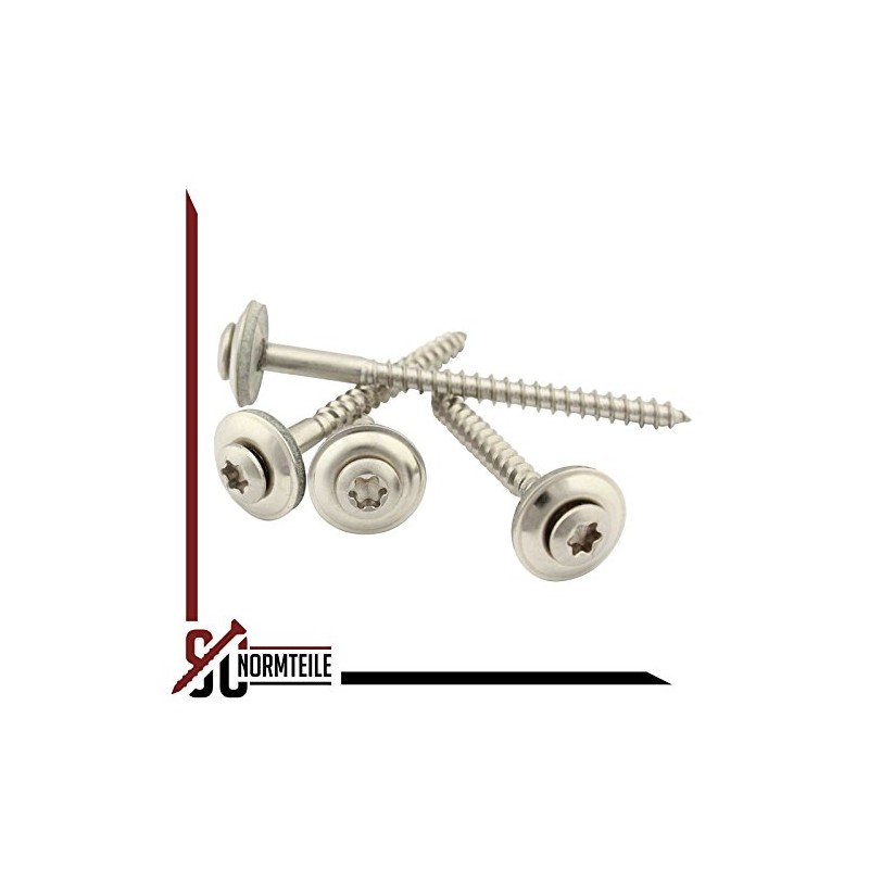 SC-Normteile Pack of 100 Spengler Screws with Sealing Washer 15