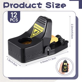 Qualirey Mouse Traps Indoor for Home Rat Traps for House Small Mice Traps Reusable Rat Traps Snap Traps Quick Effective Mouse Catcher Safe Mousetrap for Family and Pet (12 Pcs)