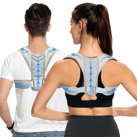 DAILIENFUS Posture Corrector, Back Straightener for Men and Women, Breathable Posture Trainer with Adjustable Shoulder Straps, Back for Ergonomic Back Support Belt (Grey, M)
