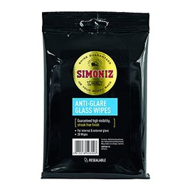 Simoniz SWPS0011A Anti Glare Glass Wipes 20pk
