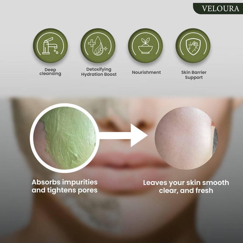 Vegan Face Mask Deep Cleansing & Hydrating Green Tea Organic