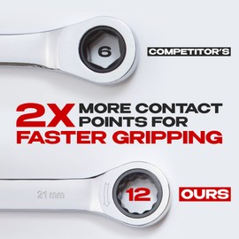 Jaeger 21 mm TIGHTSPOT Ratchet Wrench with Precision Ratcheting and Hardened, Polished Steel for Projects with Metric Tight Spaces