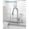 Kitchen Faucet with Soap Dispenser, Hiqufet Brushed Nickel Kitchen Faucet