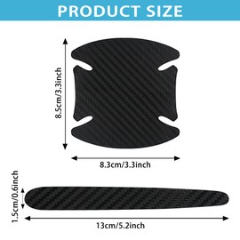 Aphrordity 16 Pcs Car Door Handle Scratch Protector Carbon Fiber, Car Door Handle Paint Scratch Protector Sticker, Non-Marking Auto Door Handle Protective Film (Black)