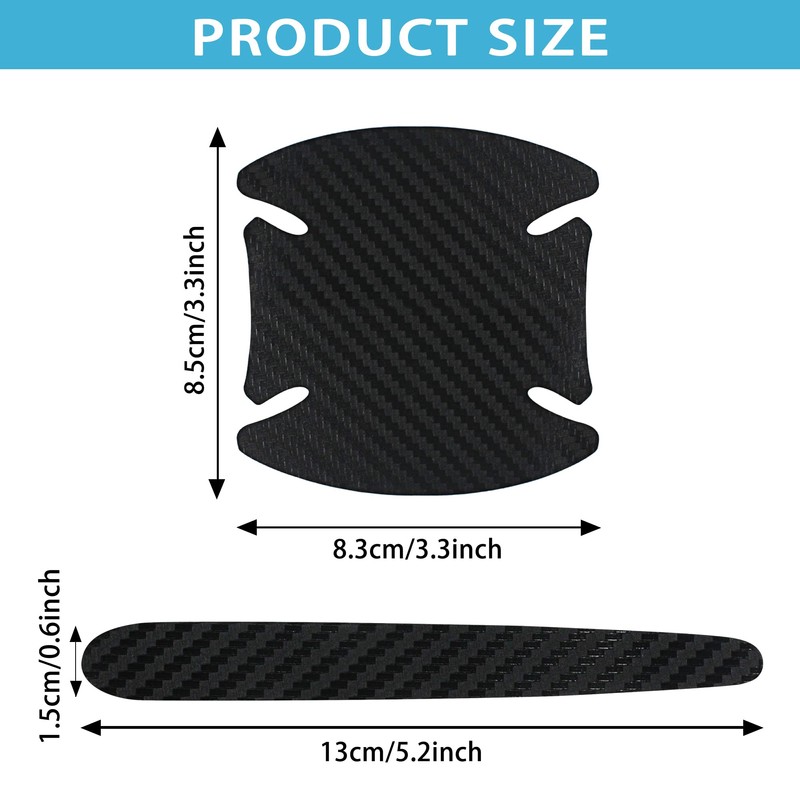 Aphrordity 16 Pcs Car Door Handle Scratch Protector Carbon Fiber,