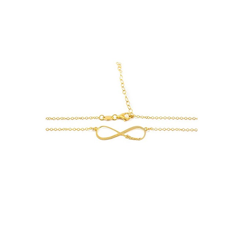 925 Sterling Silver Golden Infinite mama necklace
