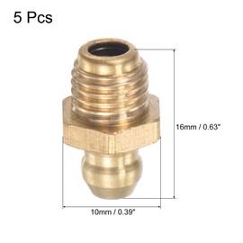 uxcell Brass Straight Grease Fitting Assortment 5/16"-24 Thread 10mm Width Hydraulic Grease Fitting Accessories, 5Pcs