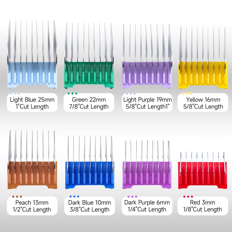 FOGOSP Animal Stainless Steel Clip Attachment Guide Comb Set for