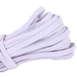 Unbranded 10 Yards 1/4  inch Elastic String Band Cord Sewing Trim idea for masks DIY White