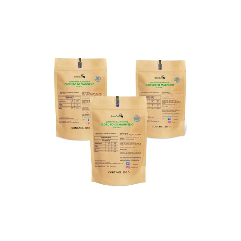 TRIO de Cloruro de Magnesio 250 gr C/U