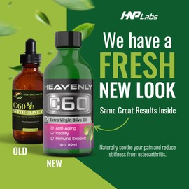 HNP Labs C60 Olive Oil Extra Virgin - Boost Energy & Mental Clarity, Powerful Antioxidants - Pure Carbon Fullerenes USA-Made, GMP Certified Organic Olive Oil Cold Pressed, Support Energy, Vigor