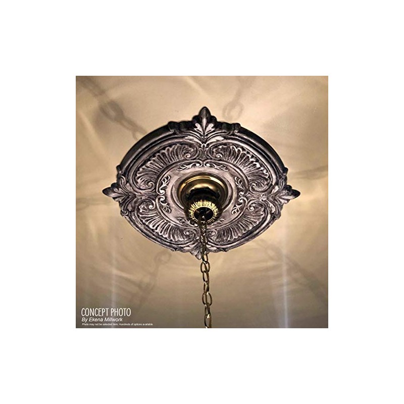 Ekena Millwork CMP22AT Attica Thermoformed PVC Ceiling Medallion (Fits Canopies