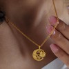 YXHOPELY Gold Sun Moon Necklace Lnlaid With Rhinestones Hollowed Out