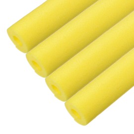 M METERXITY 4-Pack Pipe Insulation Foam Tube, 25mm(2/32") ID 60mm OD 25" L Foam Pipe Protection Wrap, Multi-Purpose Soft Foam Tubing for Ice Bumper Water Pipe/Handle Water Pipe [Yellow]