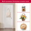 ESFUN Black Wreath Hanger for Front Door, Metal Wreath Hooks