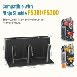 3-in-1 Cup and Straw Holder for Ninja Slushie Machine, Side-Mount Organizer Compatible with Ninja Slushie FS301/FS300, The Ultimate Slushie Station Accessory for Cups, Lids & Straws Storage