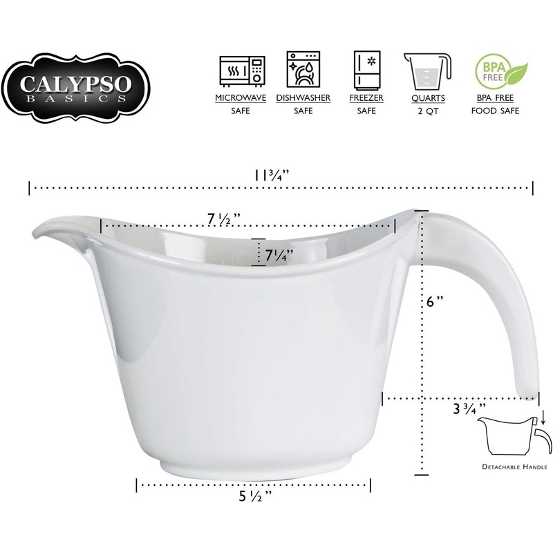 Calypso Basics Batter Bowl With Pour Spout, Non-Slip Base,Space Saving