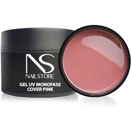 NAILSTORE - Monophasic UV Led Builder Gel Cover Pink - medium density - self-levelling - camouflage - easy workability - suitable for refill and extension with paper (30 g)