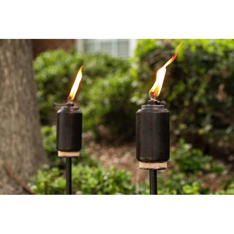 TIKI Adjustable Flame Resin Torch – Black Decorative Outdoor Lighting