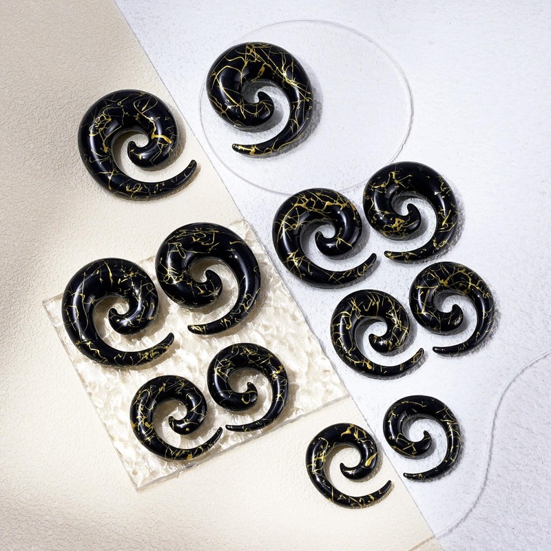 Longbeauty 12 x Acrylic Tapers Expander Spiral Stretcher Piercing Ear