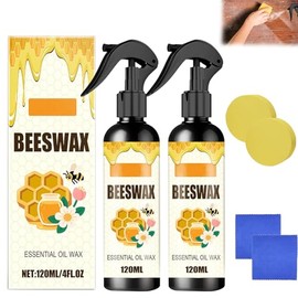 2PCS Beeswax Spray,Natural Beeswax Spray Furniture Polish,Wood Floor Polish,Wood Cleaner,The Original Furniture Polish for Wooden Floor,Tables,Cabinets