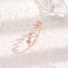 Dainty Gold Ring Open Adjustable Ring Cubic Zirconia Leaf Ring