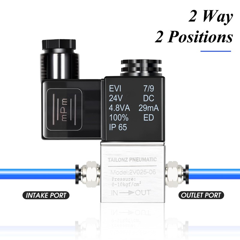 TAILONZ PNEUMATIC 1/8 Inch BSP 24V 2-Way Normally Closed Electric