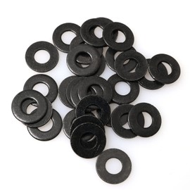 PZRT 40Pcs M5 Flat Washer Adjustment Hardware Fitting Accessories Metal Gasket for Bolts and Screws, 304 Stainless Steel Black Zinc