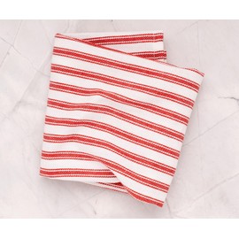 Red & White Striped Kitchen Towels 20x28, 100% Cotton Absorbent Dish Cloths, Reusable Kitchen Cleaning Cloths, Farmhouse Tea Towels for Kitchen Hand Towel & Everyday Use (Set of 6)