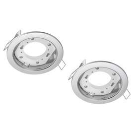 ledscom.de 2 pcs. recessed Ceiling Light ZOBE, Stainless Steel matt, Round, 107mm Ø, 1x GX53 max. 25W