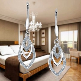 MENNICA BYDGOSKA Earrings Silver 925 For Women, Hanging, Jewelry Made Of Silver, Silver Jewelry, Rhodium-Plated, With Zirconia, Gift For Women, Birthday, Nickel-Free